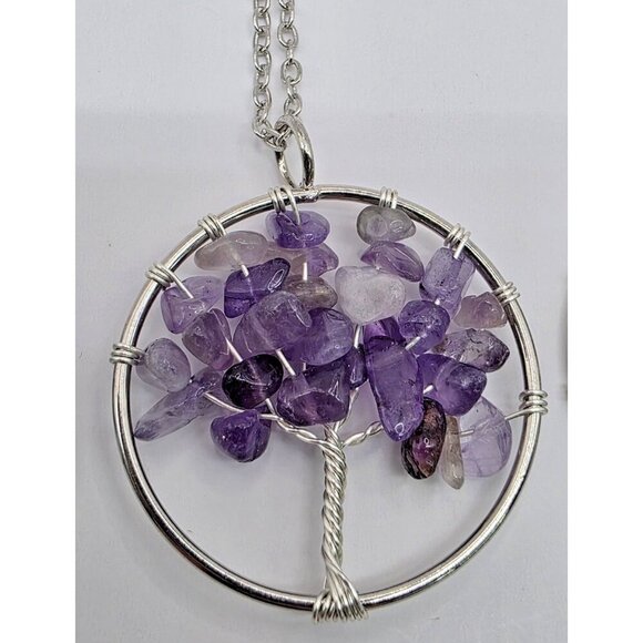 Tree of Life‎ Pendant Necklaces Lot of 6 Turquoise Amethyst Sodalite 20-21" - Picture 3 of 8